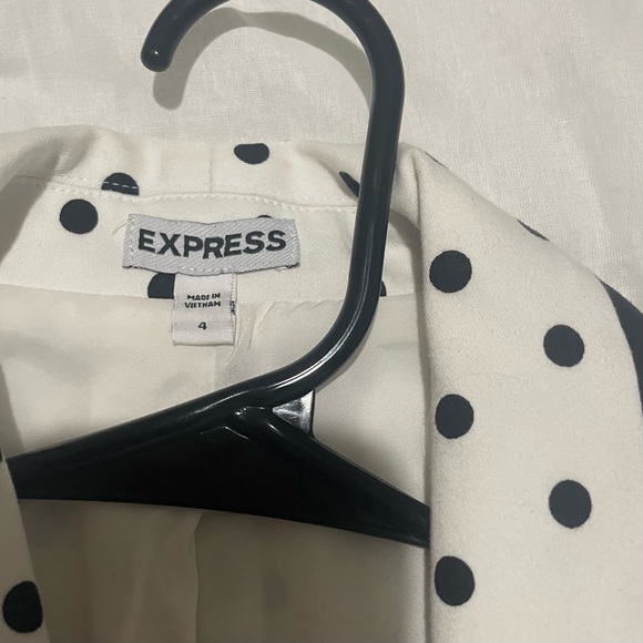 Express Blazer black white polka dot S 4 - Picture 2 of 3